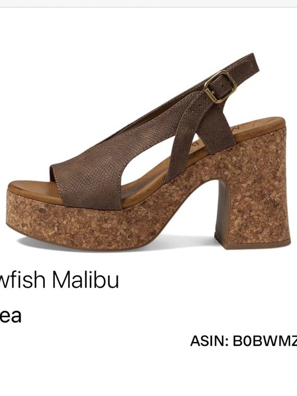 🤎 NEW 70's Style BLOWFISH Malibu Partea Taupe Cork Platform 👡 Sandal SIZE 9 - Picture 5 of 8